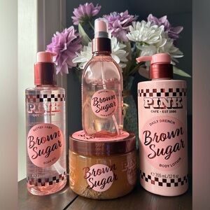 Brown Sugar 🧸🧁 PINK Victorias Secret Full Size Set